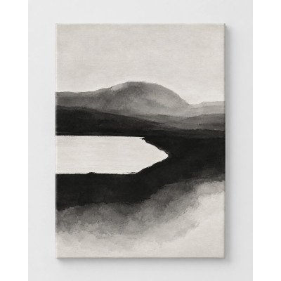 Remanso Interior: paisaje abstracto con orilla curva. Lienzo tensado en bastidor. LASACA.