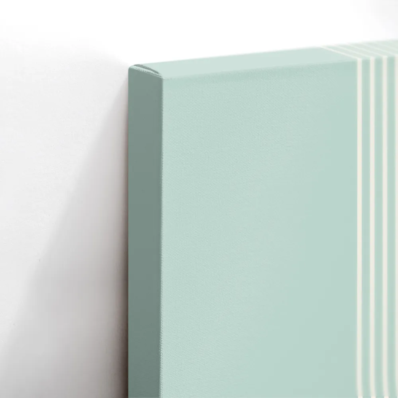 Cuadro en lienzo Arcos en Calma con tonos azul verdoso, verde menta, marfil y arcos concéntricos, geometría suave, círculo meloc