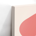 Cuadro en lienzo abstracto con formas orgánicas coral y fondo crema de estilo minimalista