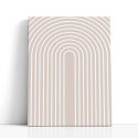 Cuadro en lienzo Arcos de Arena con tonos beige, blanco, arena y arcos concéntricos, líneas blancas, beige arena