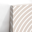 Cuadro en lienzo Arcos de Arena con tonos beige, blanco, arena y arcos concéntricos, líneas blancas, beige arena