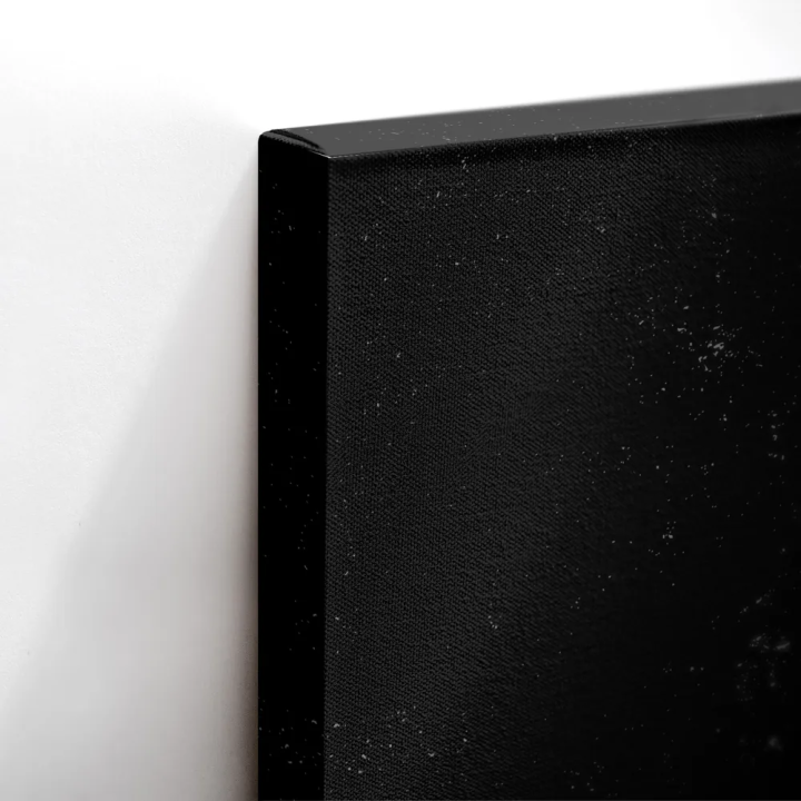 Cuadro en lienzo Calma Gris con tonos Negro, Blanco roto, Gris y círculo concéntrico, geometría monocroma, blanco y negro