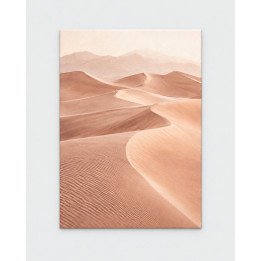 Infinita, dunas de arena rosada con montañas al fondo | Lienzo tensado en bastidor | LASACA