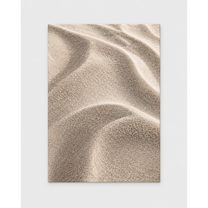 Huellas del viento, detalle de ondulaciones en arena beige | Lienzo tensado en bastidor | LASACA