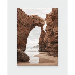 Puerta al mar, gran arco de roca rojiza abierto al horizonte | Lienzo tensado en bastidor | LASACA