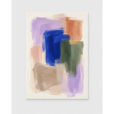 Equilibrio Vivo, pinceladas azul cobalto, lavanda, verde y durazno | Lienzo tensado en bastidor | LASACA